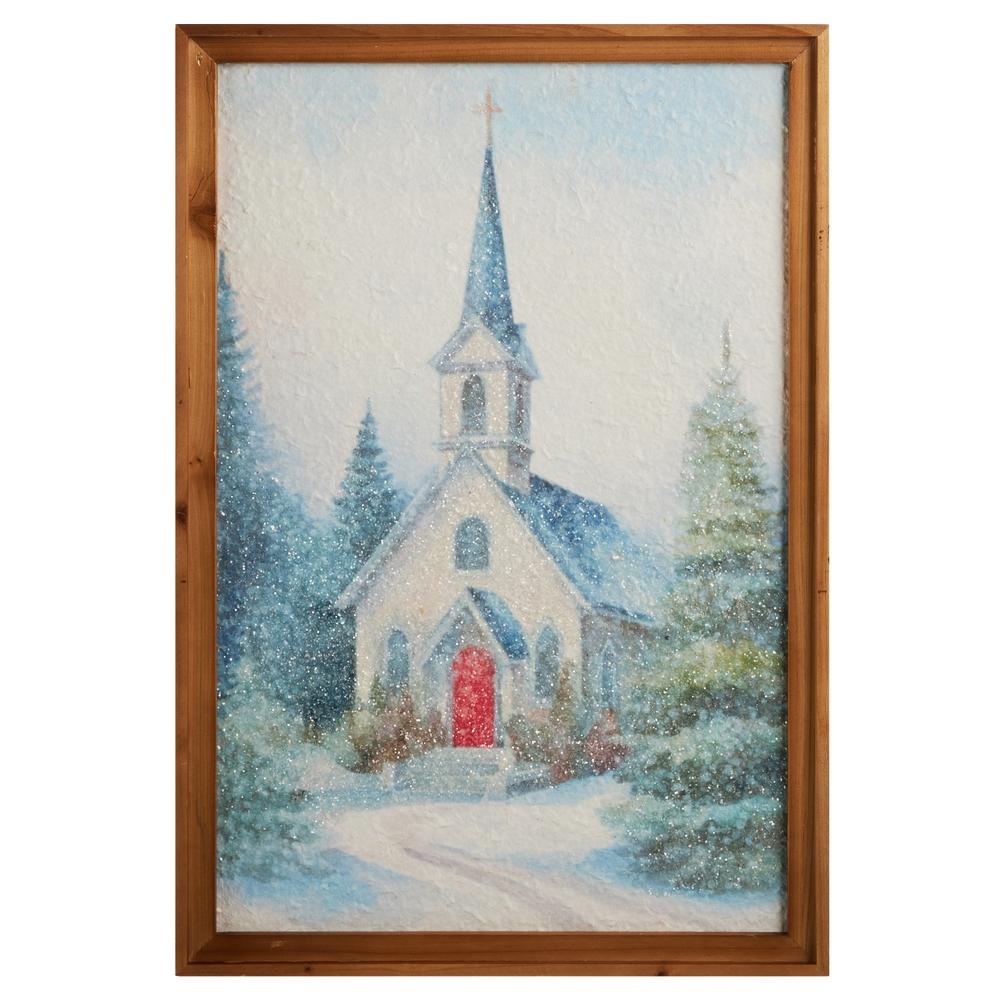 RAZ Imports 22" Chapel in the Pines Wall Art
