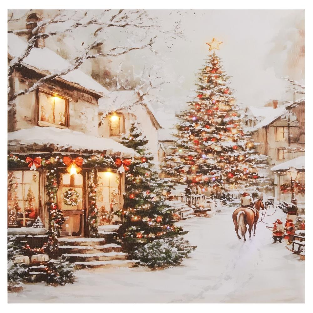 RAZ Imports 22" Christmas on Main Street Lit Print