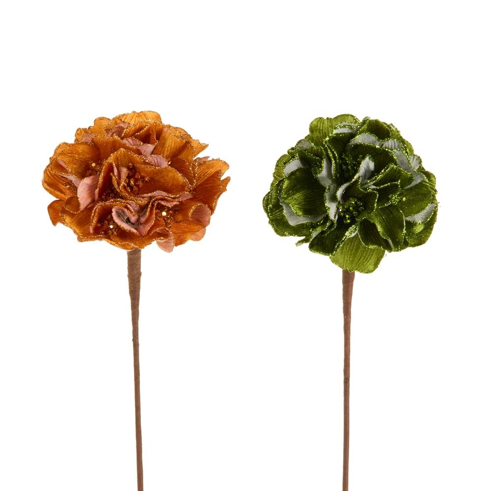 RAZ Imports 22" Green and Orange Velvet Hydrangea