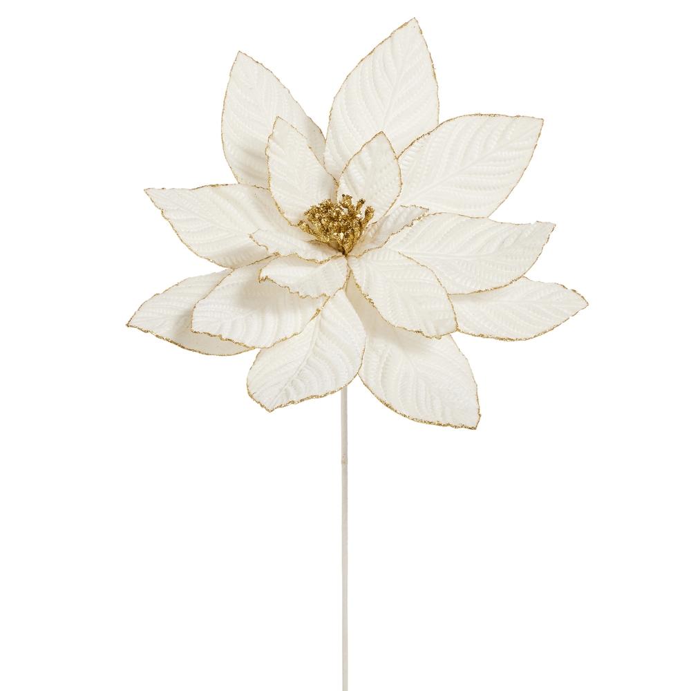 RAZ Imports 22" Ivory Velvet Poinsettia Stem