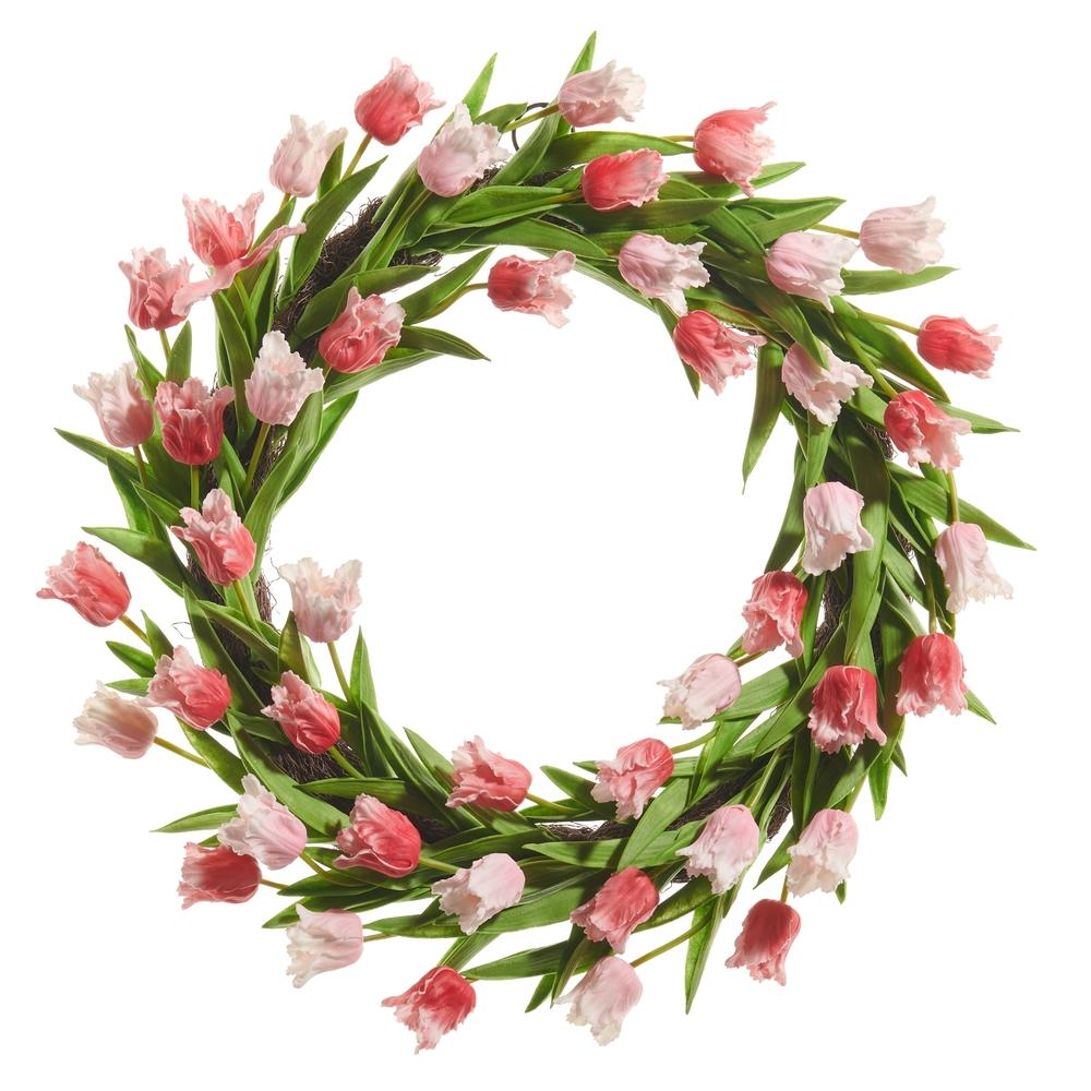 RAZ Imports 22" Real Touch Parrot Tulip Wreath