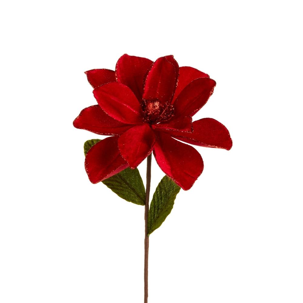 RAZ Imports 22" Red Velvet Magnolia Stem