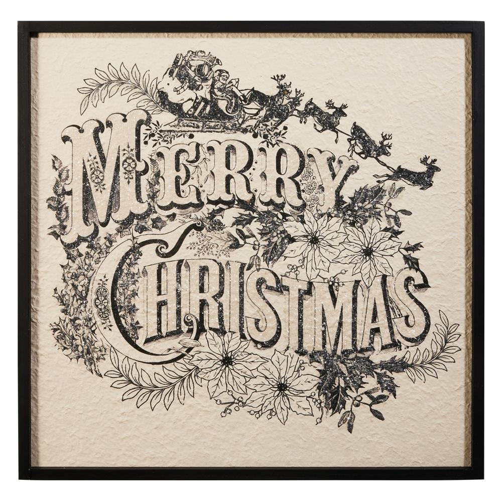 RAZ Imports 22" Vintage Merry Christmas Wall Art