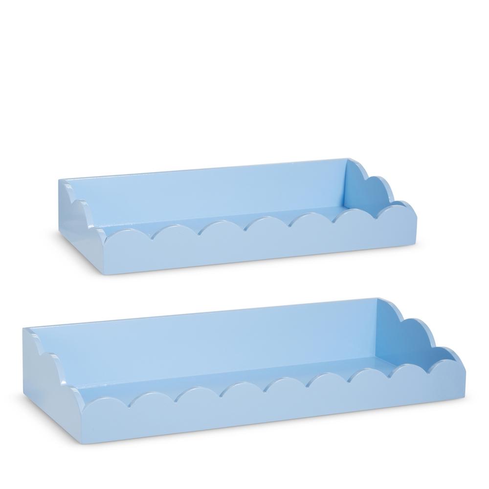 RAZ Imports 23.5" Blue Scalloped Shelves