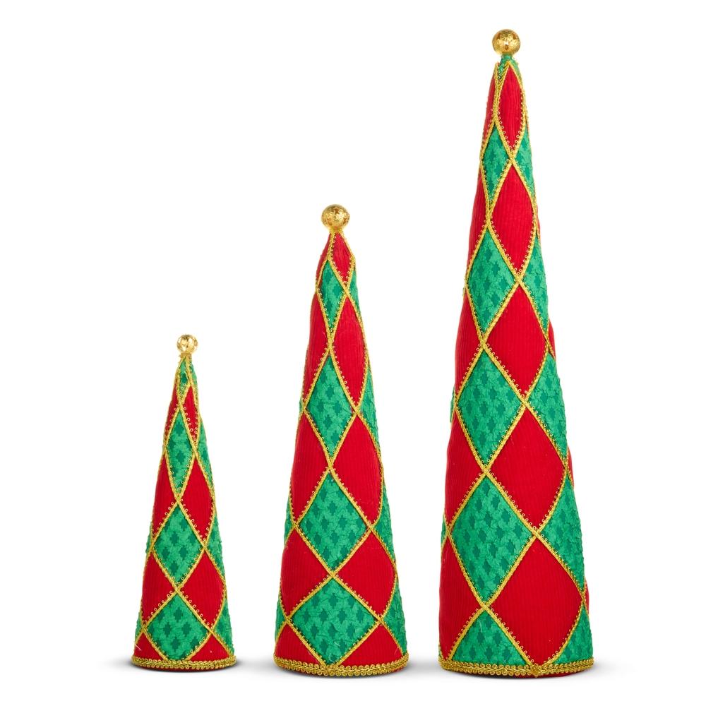 RAZ Imports 23.5" Harlequin Cone Trees