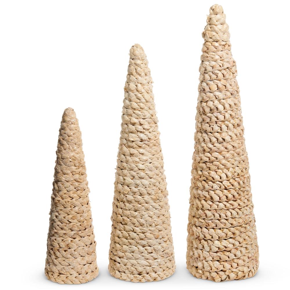 RAZ Imports 23.5" Natural Rattan Cone Trees