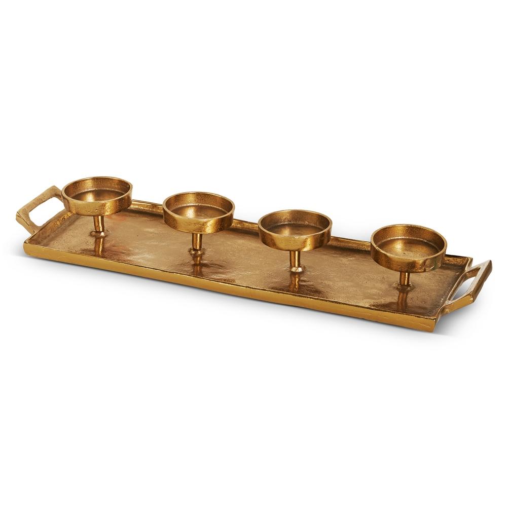 RAZ Imports 23" Gold Candle Tray