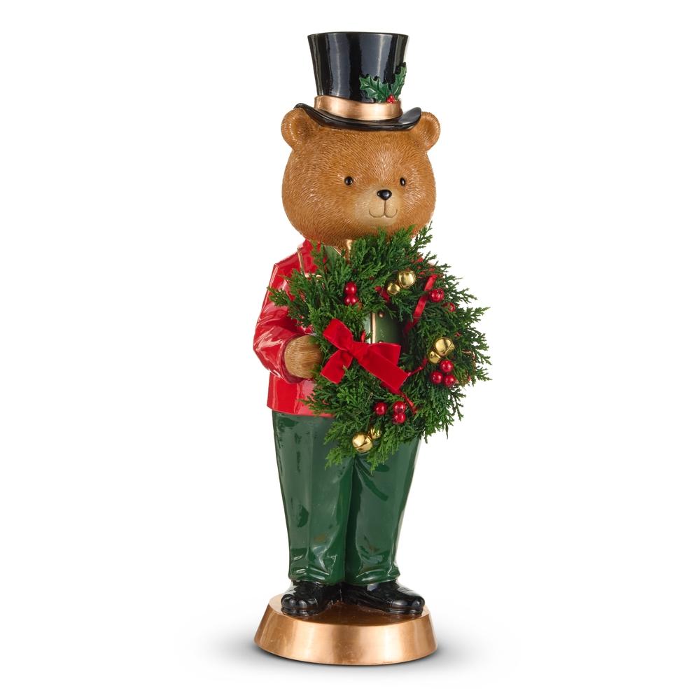 RAZ Imports 24" Bear with Wreath