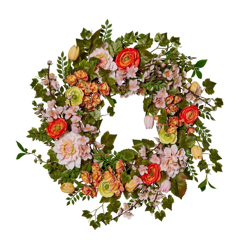 RAZ Imports 24" Bright Floral Wreath