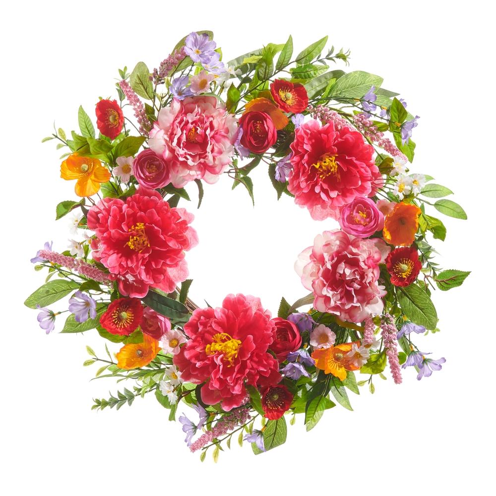 RAZ Imports 24" Colorful Floral Wreath
