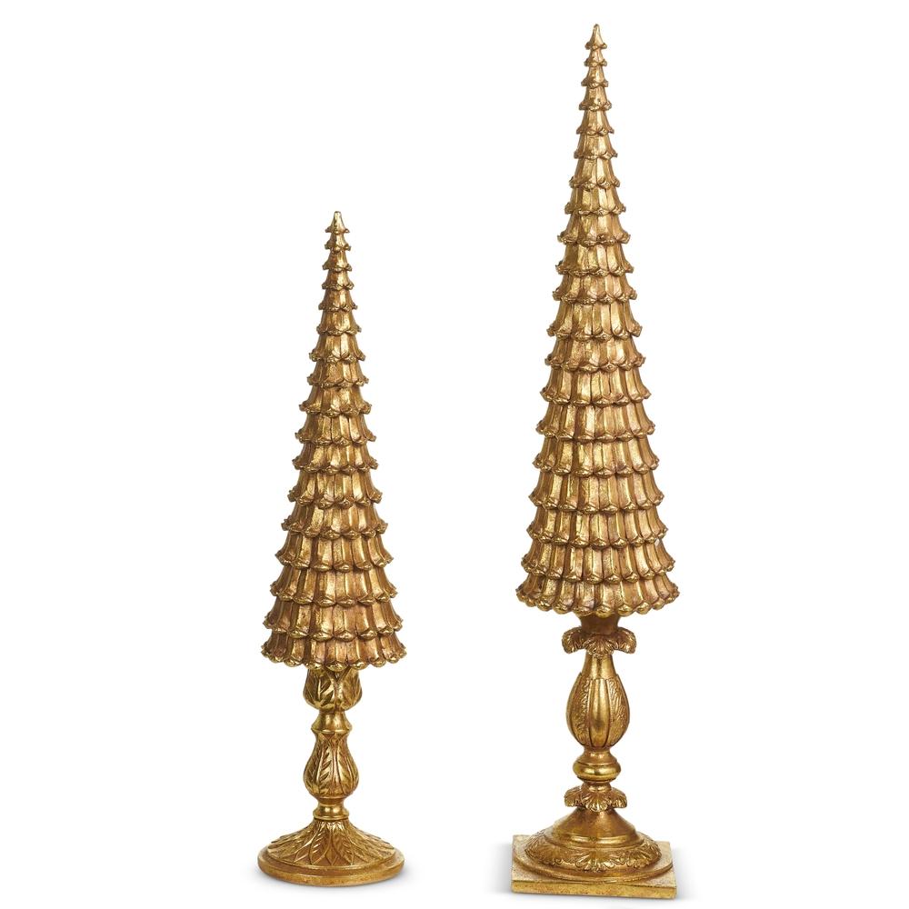 RAZ Imports 24" Gold Pinecone Tree on Base