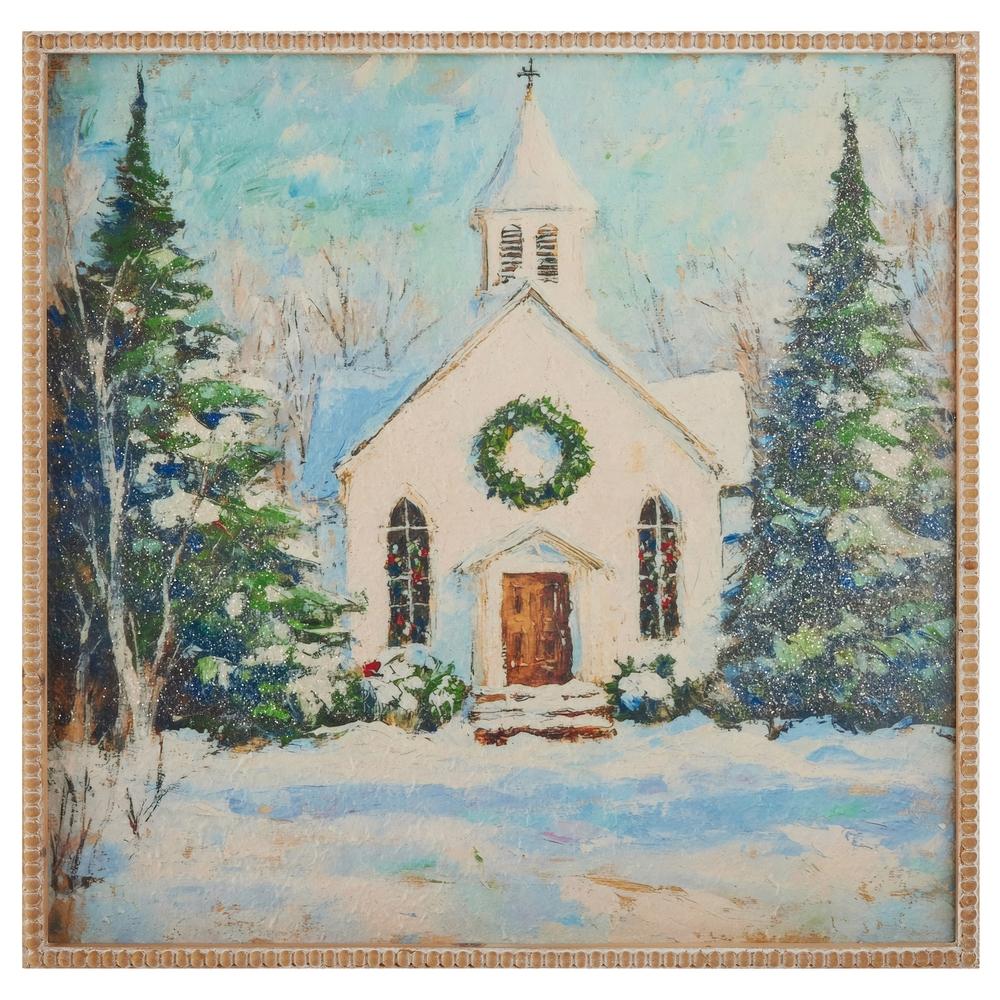 RAZ Imports 24" Hymns in the Snow Framed Wall Art