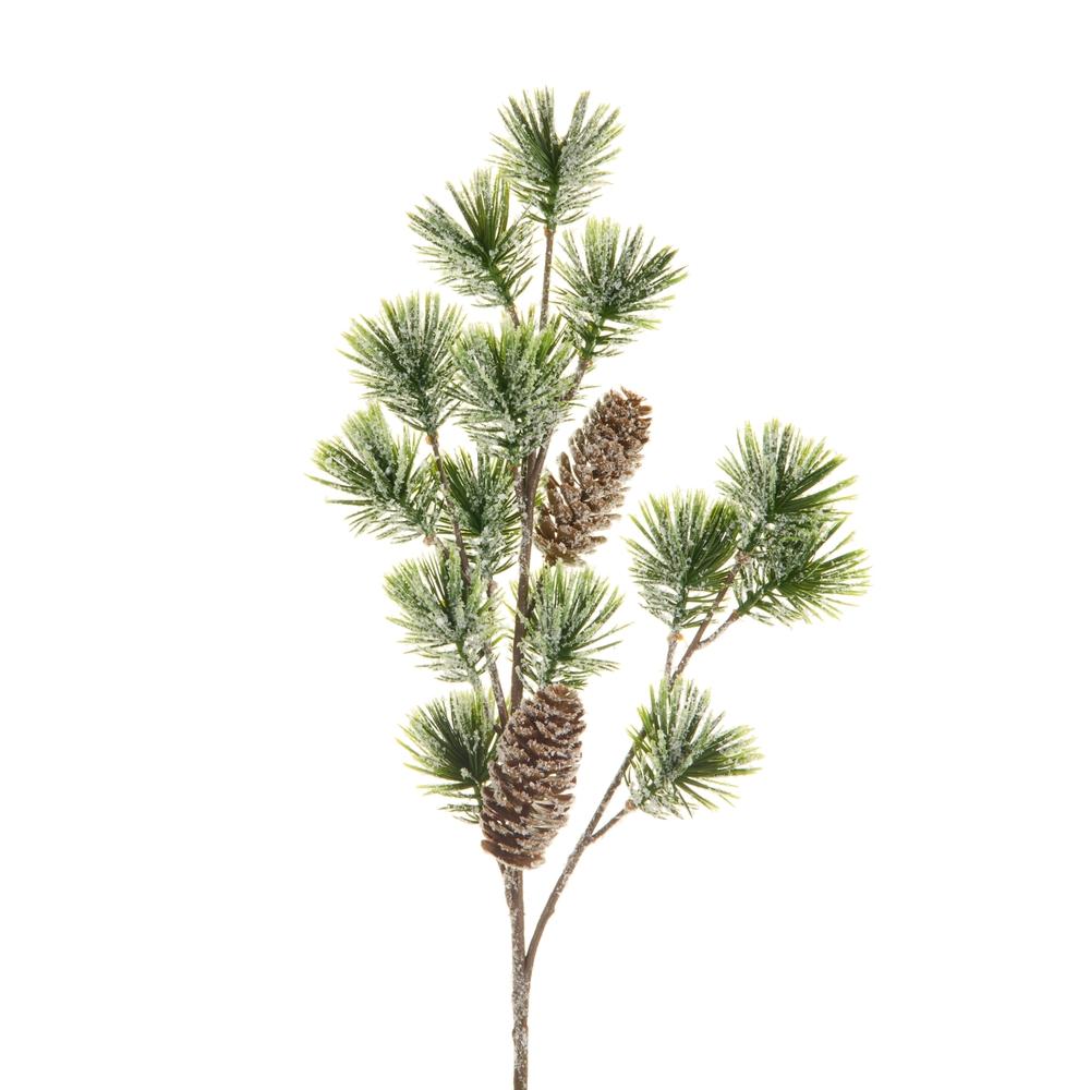 RAZ Imports 24" Iced Pine and Pinecone Spray