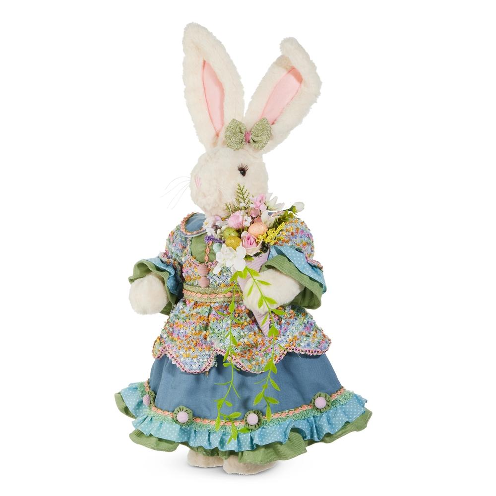 RAZ Imports 24" Mrs. Bunny with Blue Ruffled Skirt