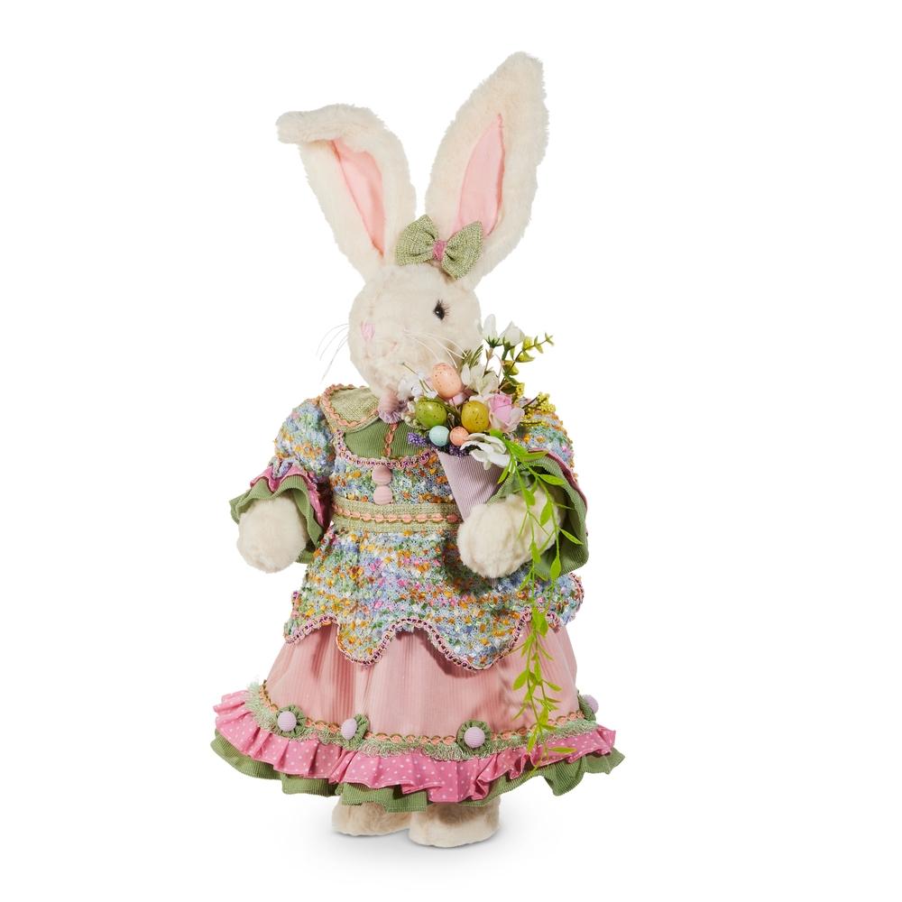 RAZ Imports 24" Mrs. Bunny with Pink Ruffled Skirt