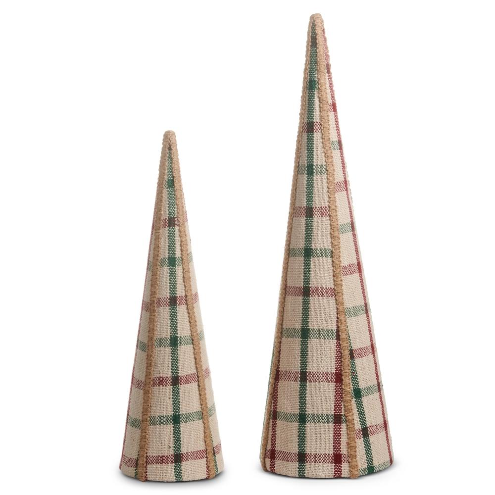 RAZ Imports 24" Plaid Cone Trees