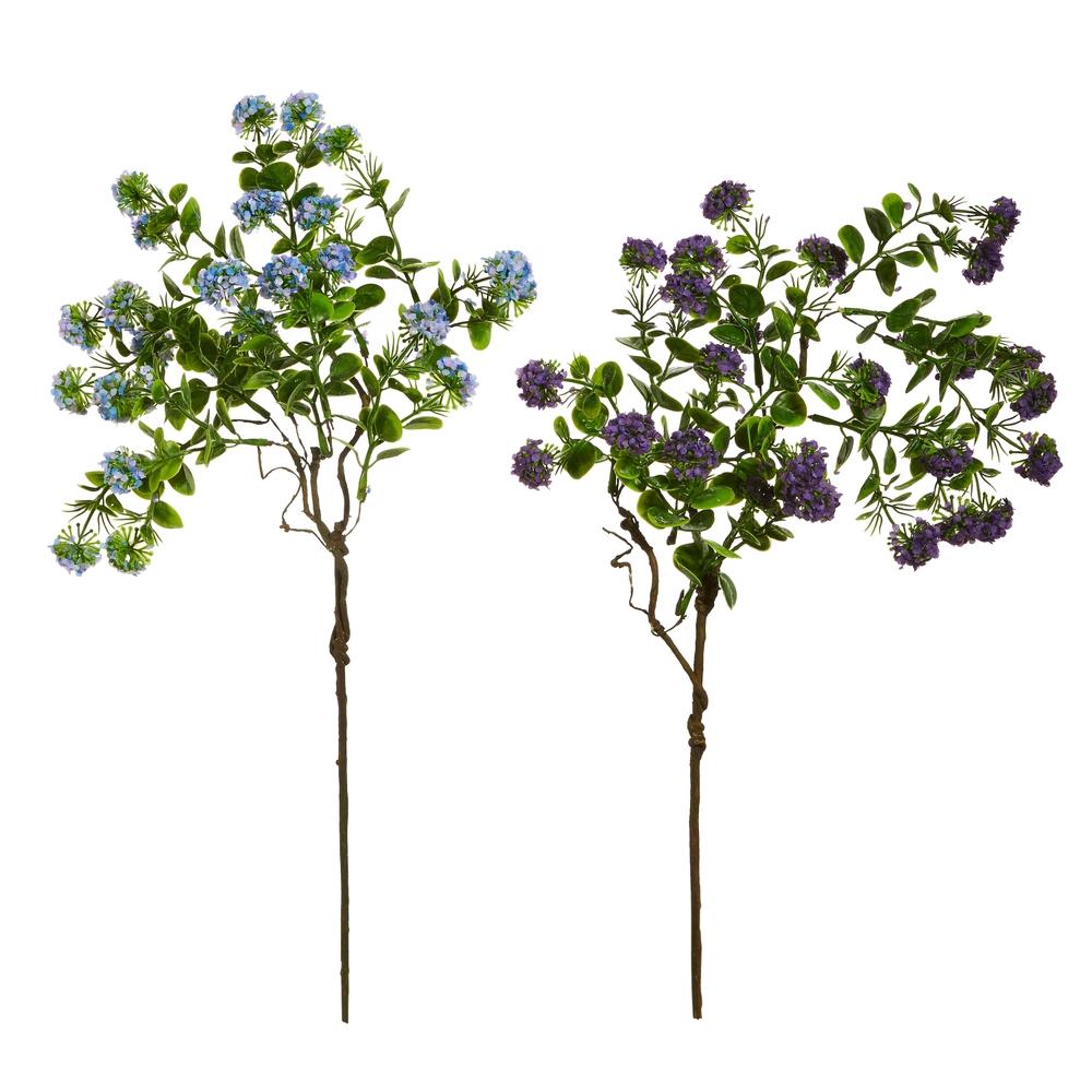 RAZ Imports 24" Purple & Blue Texture Floral Branch