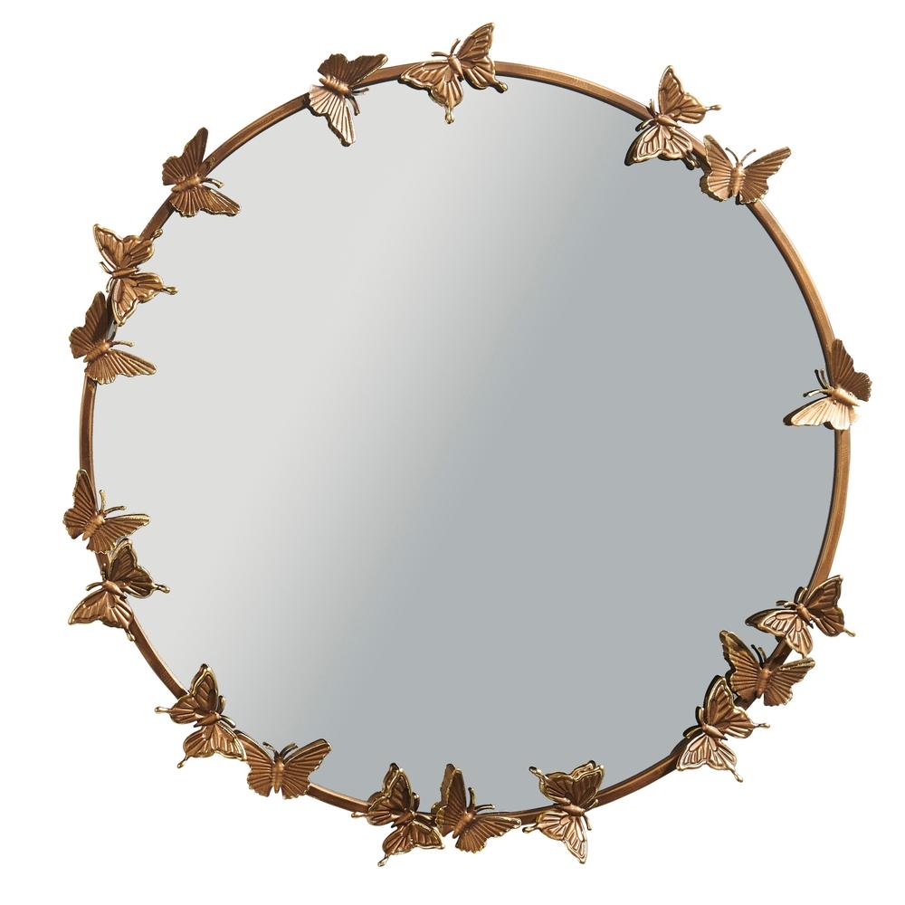 RAZ Imports 24" Round Butterfly Mirror