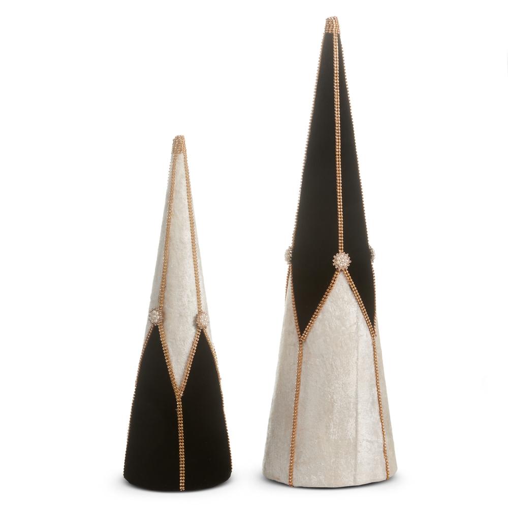 RAZ Imports 24" Velvet and Jewel Cone Trees