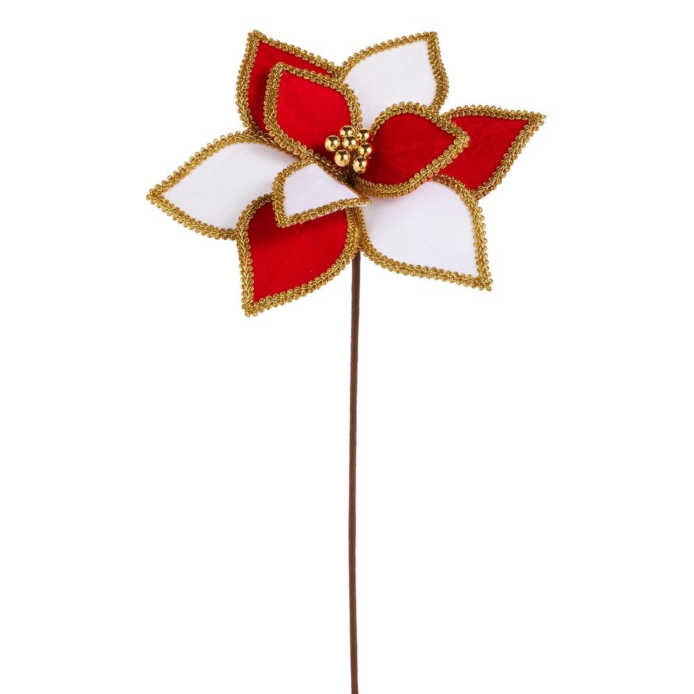 RAZ Imports 24" White and Red Poinsettia Stem