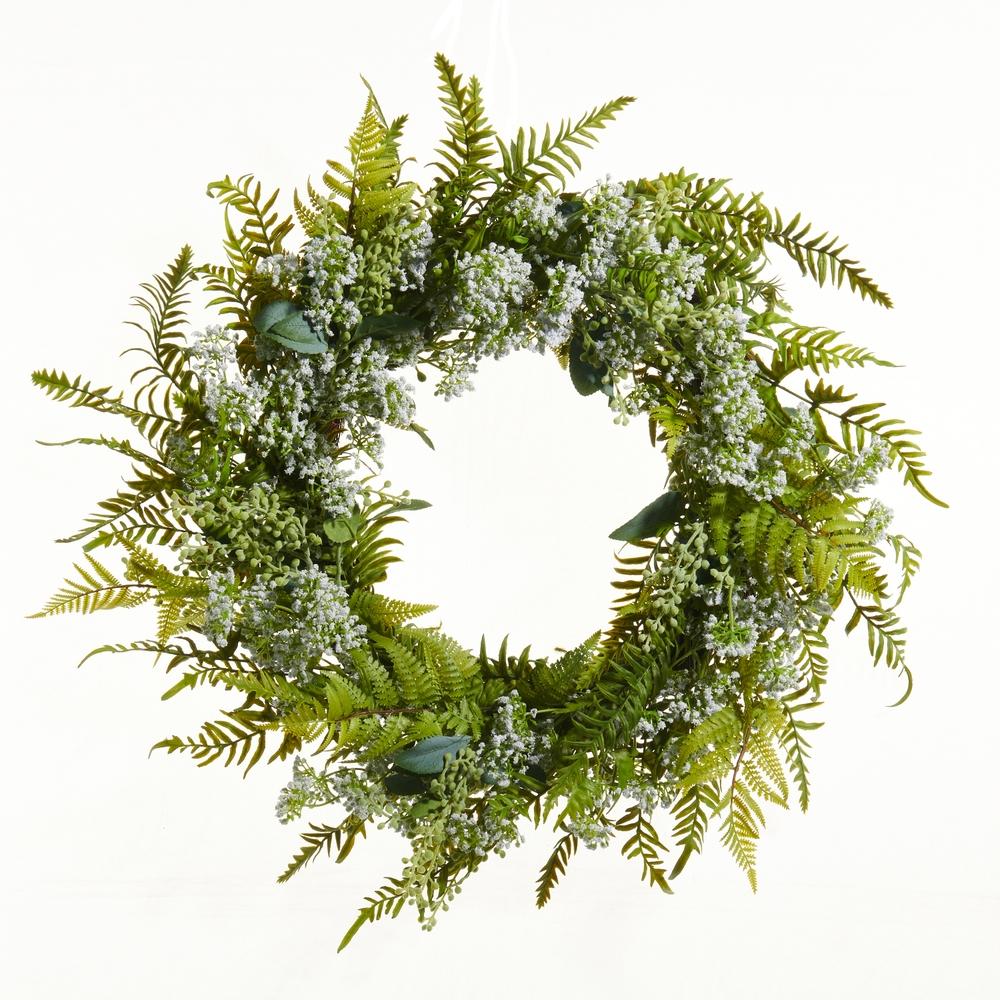 RAZ Imports 24" White Sedum Wreath