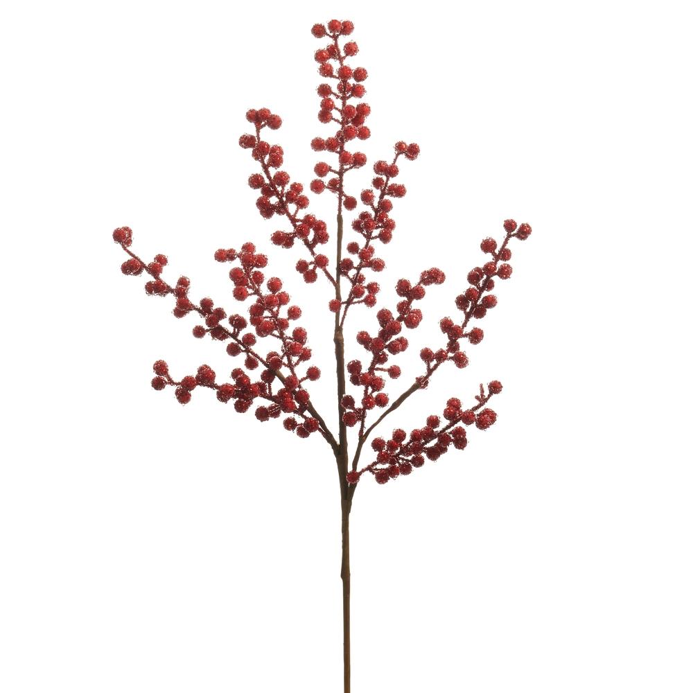 RAZ Imports 25" Iced Red Berry Spray