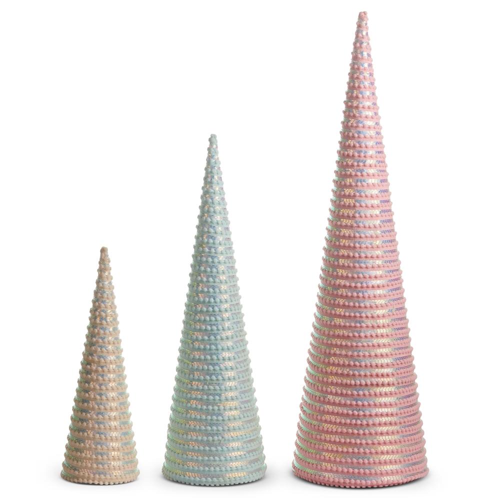 RAZ Imports 25" Pastel Pom Pom Cone Trees