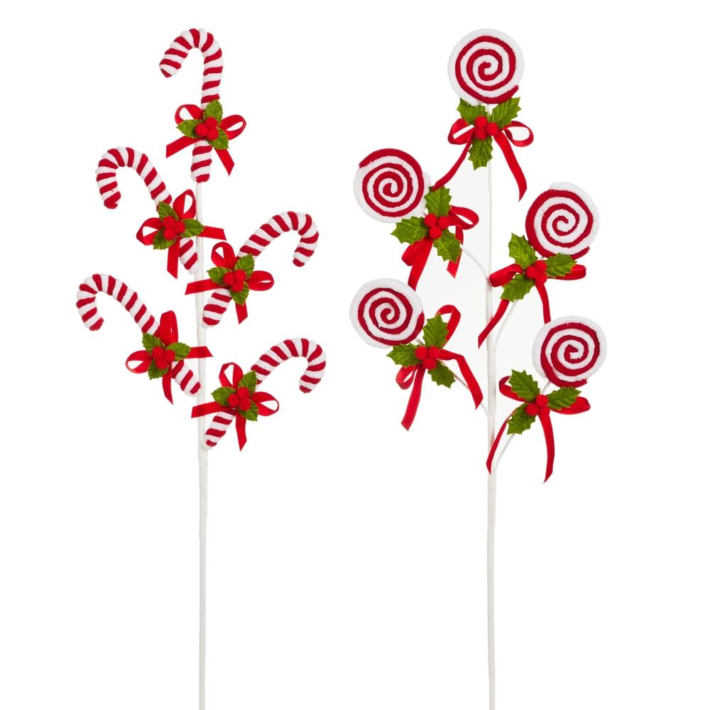 RAZ Imports 25" Peppermint Swirl Spray