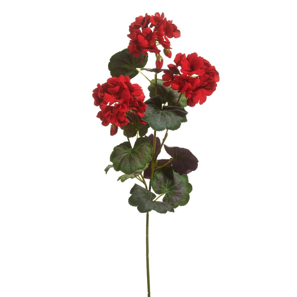 RAZ Imports 26.5" Red Geranium Spray