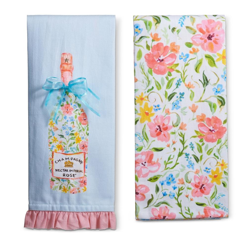 RAZ Imports 26" Champagne Fleur Tea Towels