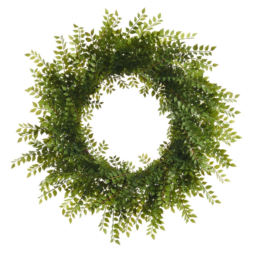 RAZ Imports 26" Green Ruscus Wreath