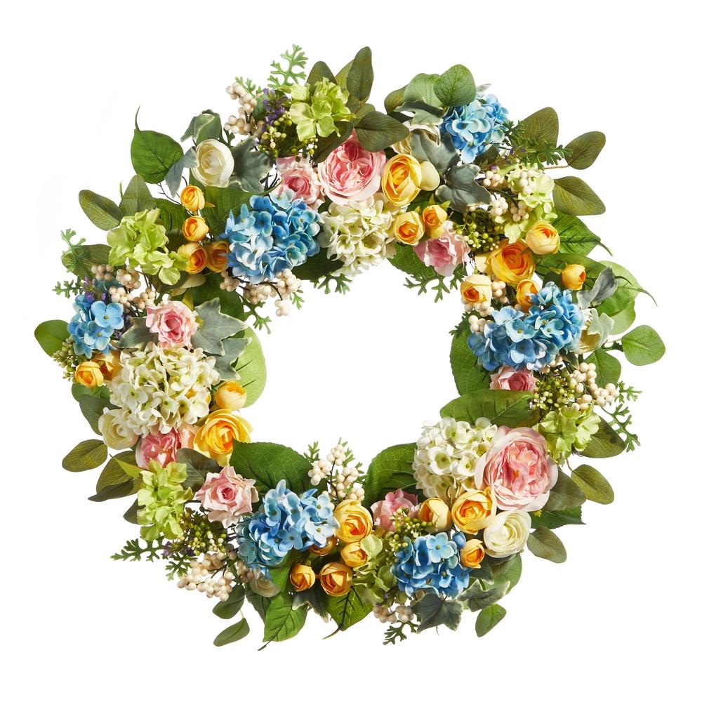 RAZ Imports 26" Mixed Floral Wreath