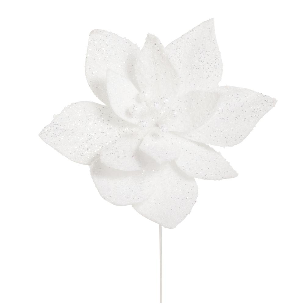 RAZ Imports 26" White Glitter Poinsettia