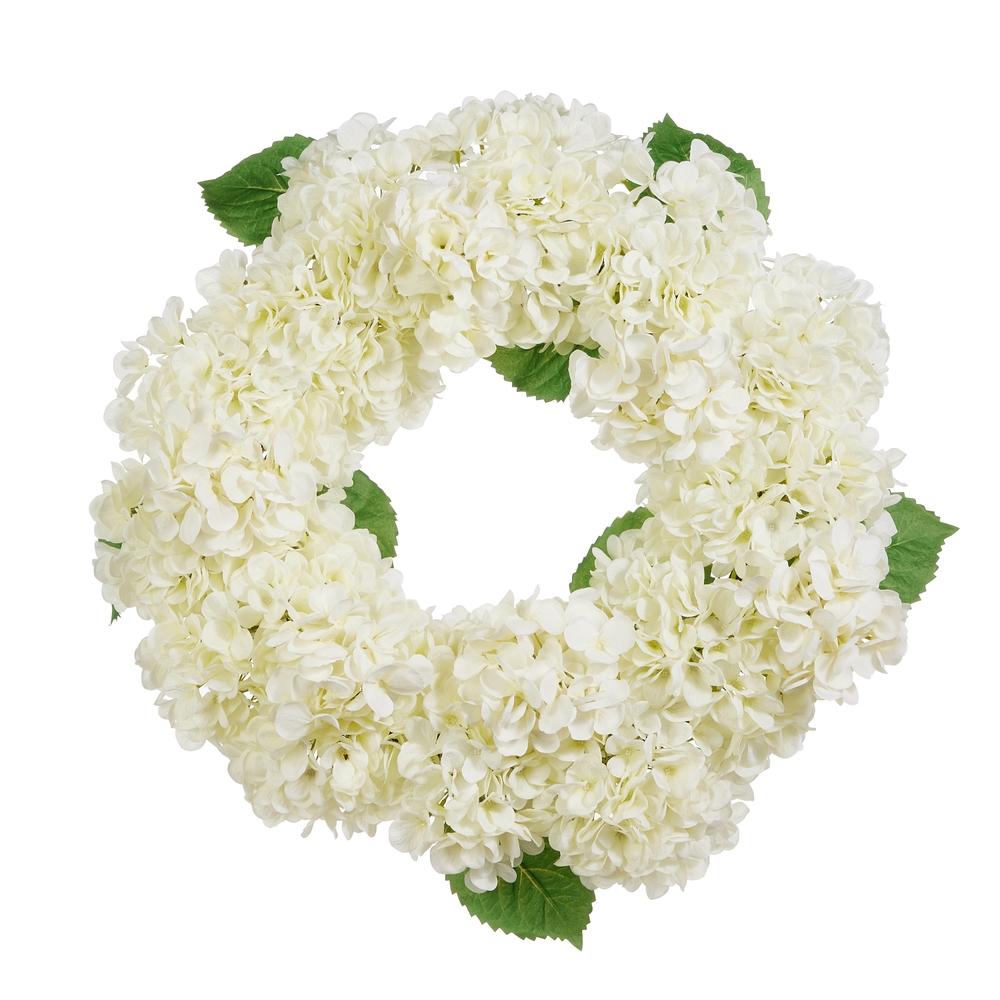 RAZ Imports 26" White Hydrangea Wreath