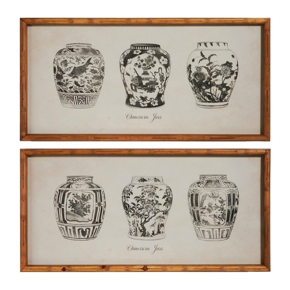 RAZ Imports 27.5" Black Ginger Jar Framed Wall Art