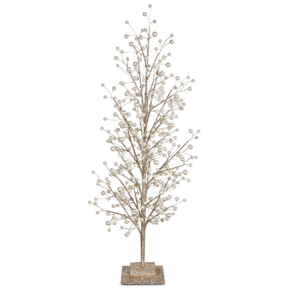 RAZ Imports 27.5" Glittered Tree with Pearls