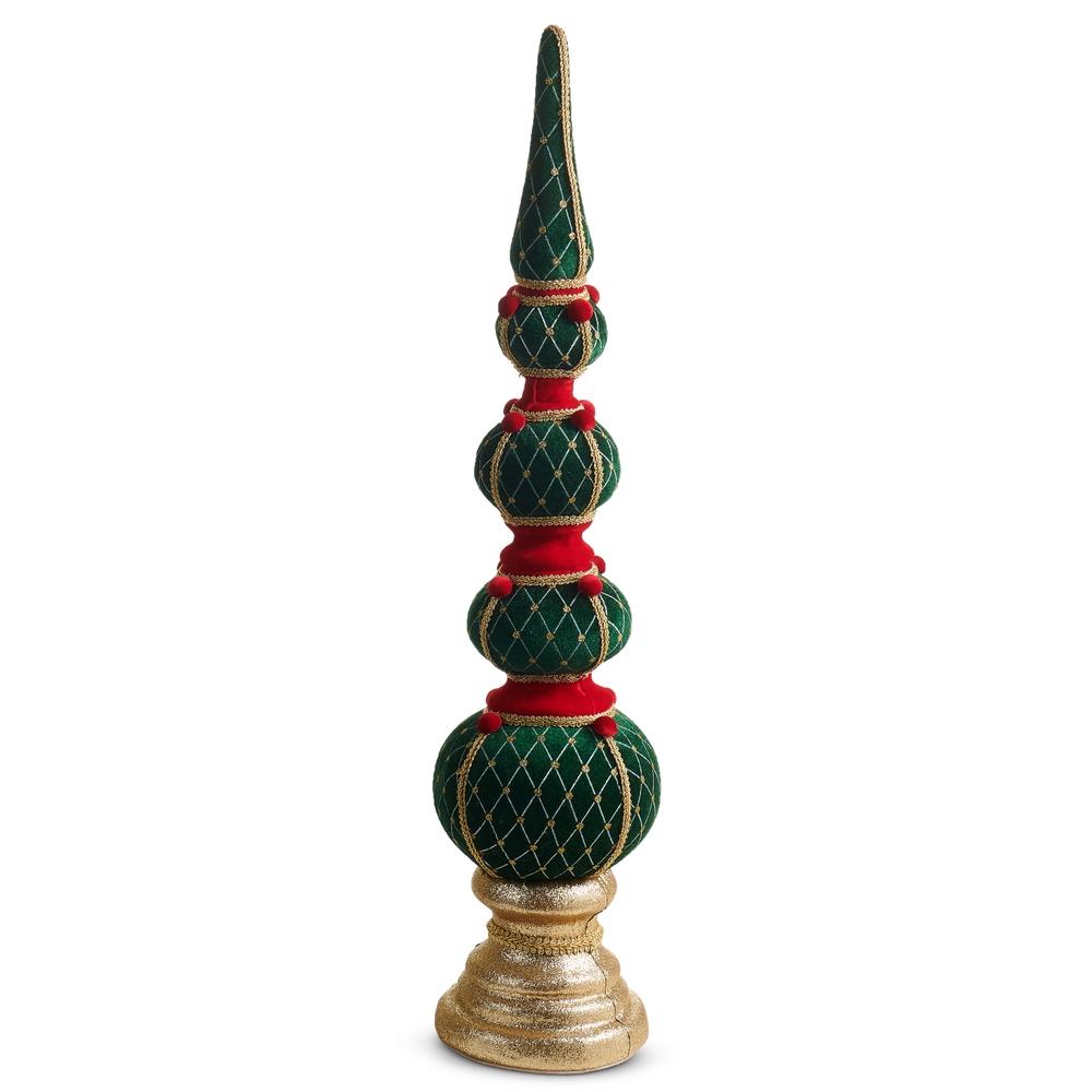 RAZ Imports 27.5" Green Velvet Finial