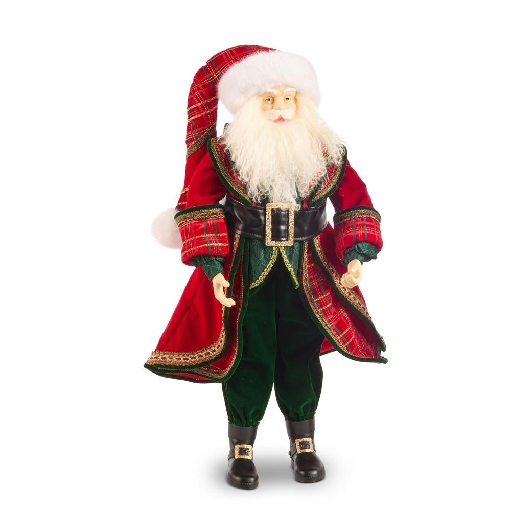RAZ Imports 27.5" Red Plaid Santa