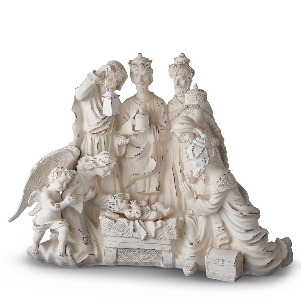 RAZ Imports 27.75" Distressed White Nativity