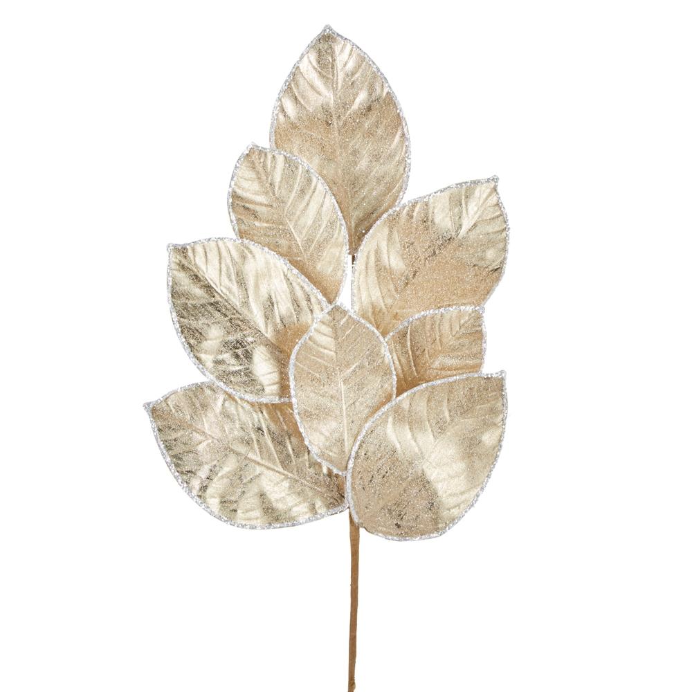 RAZ Imports 27" Glittered Magnolia Leaf Spray