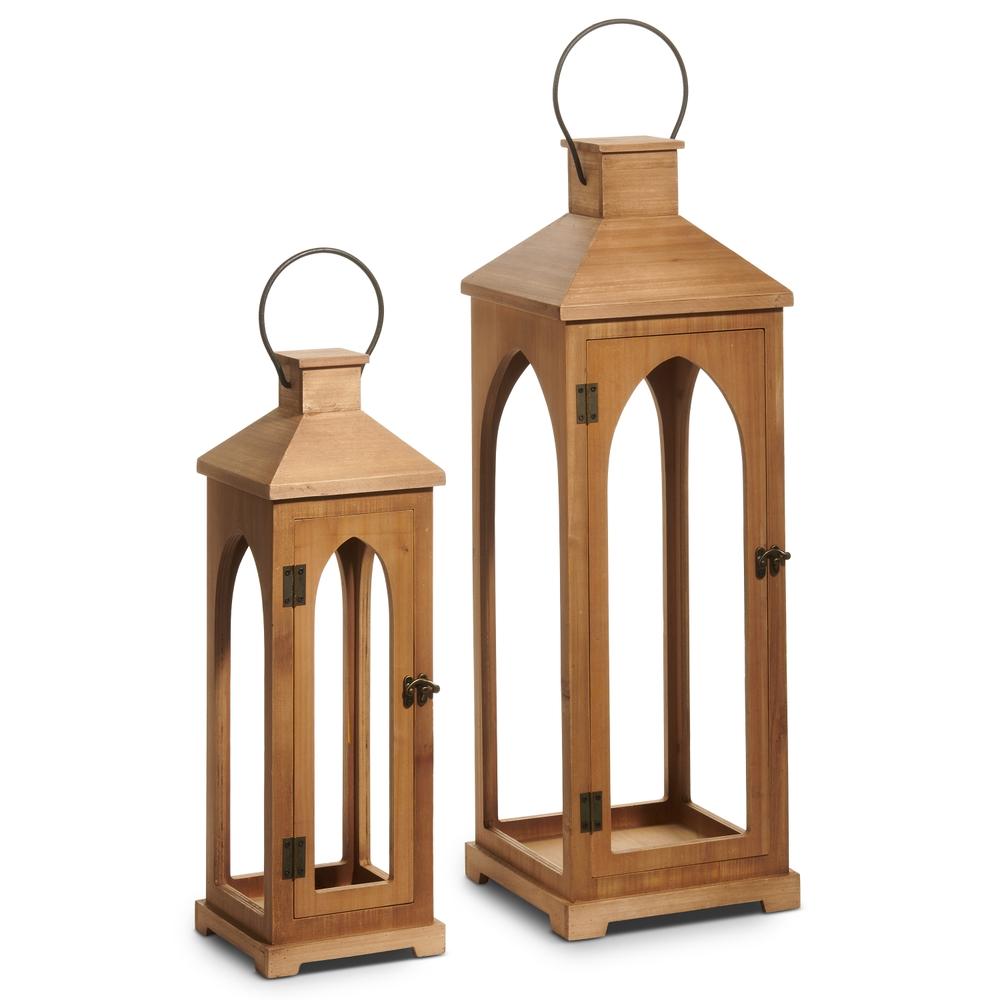 RAZ Imports 27" Wood Grain Lanterns
