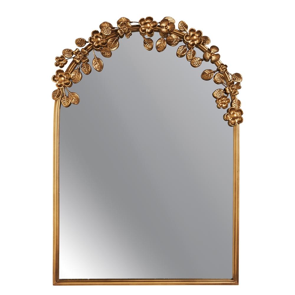 RAZ Imports 28.5" Floral Trim Arch Mirror