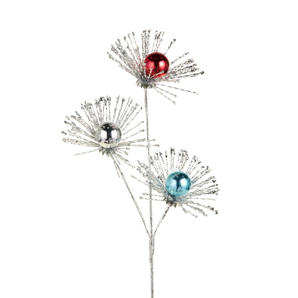 RAZ Imports 28.5" Tinsel Blue and Red Spray