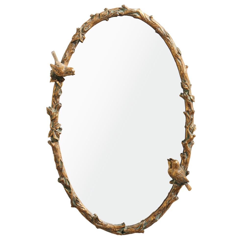 RAZ Imports 28" Bird on Branch Oval Wall Mirror