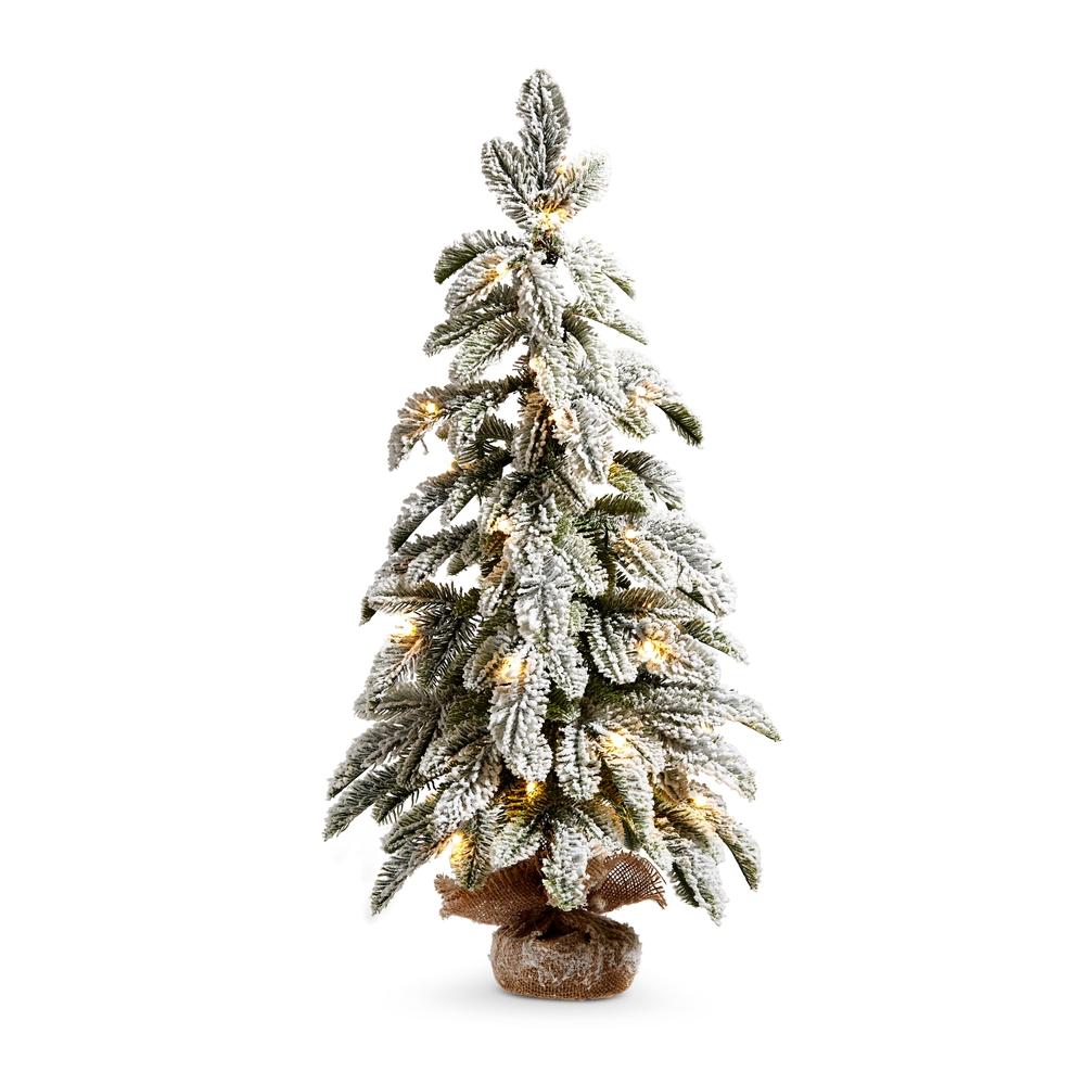 RAZ Imports 28" Lighted Flocked Pine Tree in Bag