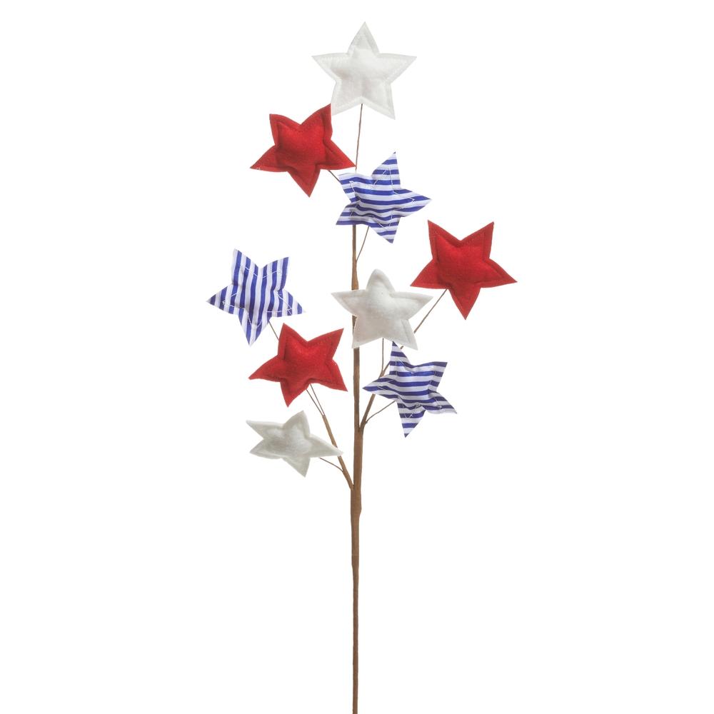 RAZ Imports 28" Red White and Blue Star Spray