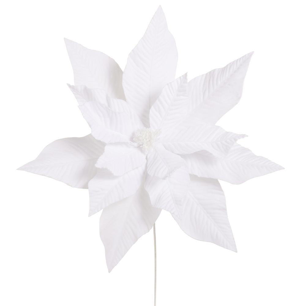 RAZ Imports 28" White Velvet Poinsettia