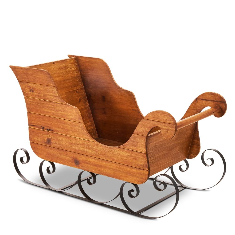 RAZ Imports 29" Brown Sleigh With black runners
