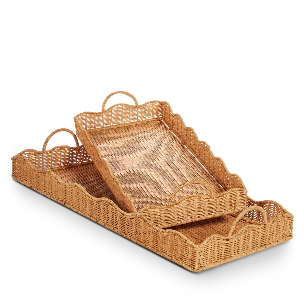 RAZ Imports 29" Wicker Scalloped Trays
