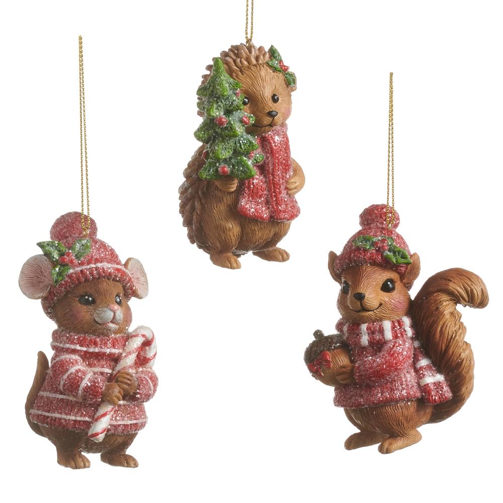 RAZ Imports 3.5" Cozy Critter Christmas Ornament